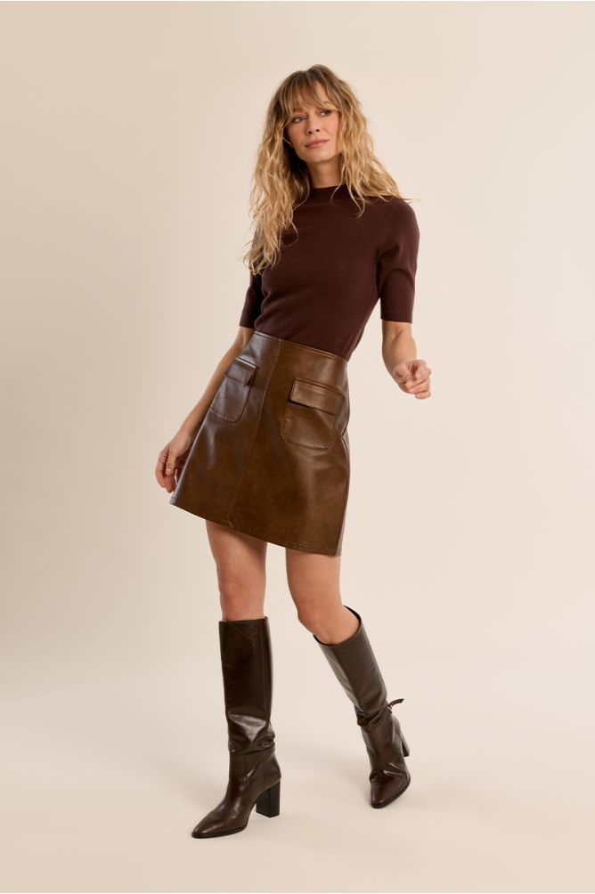 Turtleneck sweater chocolate