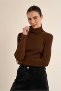 Ribbed turtleneck chocolate