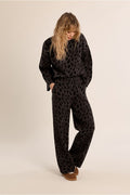 Knitted trouser leopard dark grey