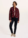 Plum quilted paisley print jacket